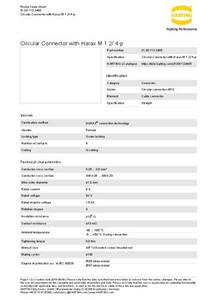 Harting 21 03 112 2405 Kabelconnector Totaal aantal polen: 4 1 stuk(s)