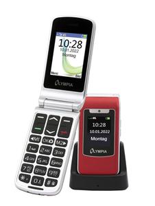 OLYMPIA OFFICE Style Duo 4G Klapphandy (inklusive Dockingstation, Rentnerhandy mit Bluetooth, rot)