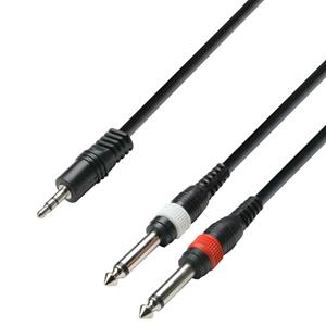 Adam Hall 3 Star YWPP 0100 verloopkabel 1x mini-jack naar 2x mono jack 1m