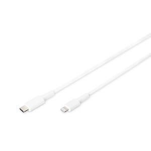 Digitus USB-kabel USB 2.0 USB-C stekker 1.00 m Wit Afgeschermd (dubbel), Met USB, PVC-mantel DB-600109-010-W