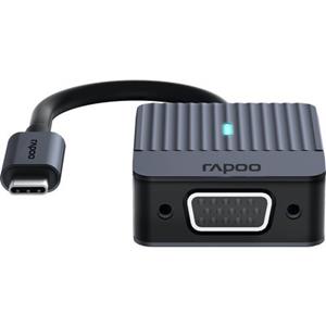 Rapoo USB-C Adapter, USB-C naar VGA, grijs Desktop accessoire Zwart