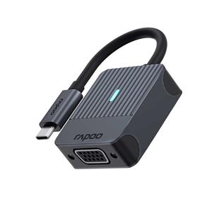 Rapoo USB-C Adapter, USB-C naar VGA, grijs Desktop accessoire Zwart