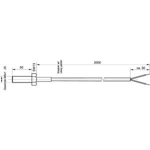 Enda Temperatuursensor K4-TC-J-M8x50-2M Sensortype J Meetbereik temperatuur-50 tot 400 °C Kabellengte 2 m Sensor-Ø 7.97 mm