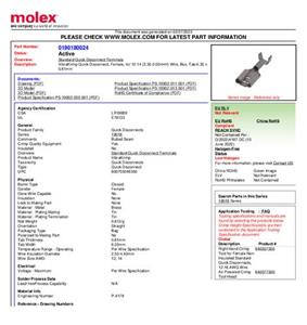 Molex 190180001 Flachsteckhülse Steckbreite: 4.75mm Steckdicke: 0.51mm Bulk