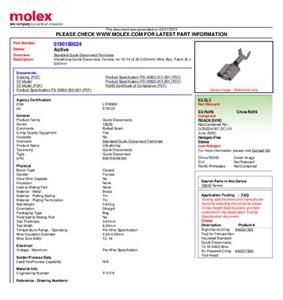 Molex 190080001 Flachsteckhülse Steckbreite: 4.75mm Steckdicke: 0.51mm Bulk