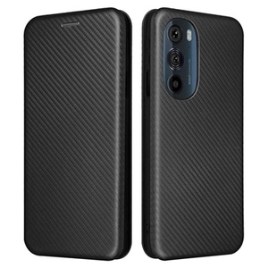 Motorola Edge X30 Flip Case - Koolstofvezel - Zwart