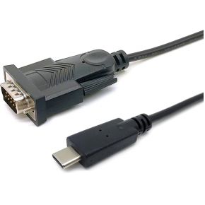 Equip 133392 seriële kabel Zwart 1,5 m USB Type-C DB-9