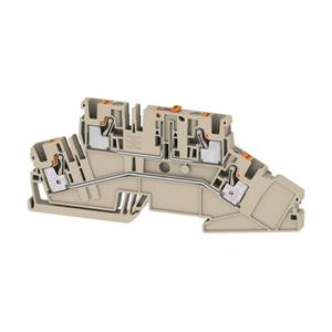 Scheidings- en meetstrin-serieklem USH IN, 4 mmm/m, 250 V, 20 A, zwenkbaar, Geïntegreerde testbus: Ja, TS 35, donkerbeige Weidmüller A2T 4 DT-FT 2831520000 50