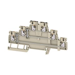 Weidmüller Mehrstock-ReihenklemmeUSH IN, 1.5 mm², 500 V, 15 A, Anzahl der Etagen: 3, dunkelbeige,