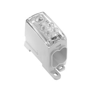 Weidmüller Potentiaalverdeelklem, schroefaansluiting, 95, 1000 V, 232 A, Aantal aansluitingen: 5-getal: 1, TS 35, montageplaat, lichtgrijs  WPD 111 1X95/4X35 GY