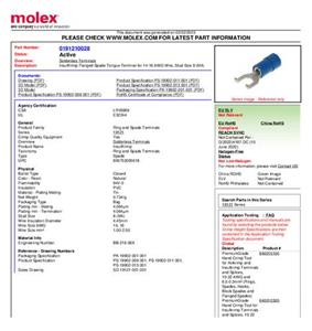 Molex 191150010 Vorkkabelschoen 1 stuk(s) Tape