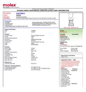 Molex 191210007 Vorkkabelschoen Gat diameter=4 mm 1 stuk(s) Bulk