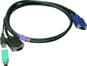 LevelOne ACC-3201 - keyboard / video / mouse (KVM) cable kit - HD-15 (VGA) to USB PS/2 HD-15 (VGA) - 1.8 m