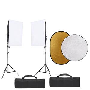 vidaXL Fotostudioset met verlichtingsset, achtergrond en reflector