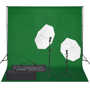 vidaXL Fotostudioset met verlichtingsset en achtergrond