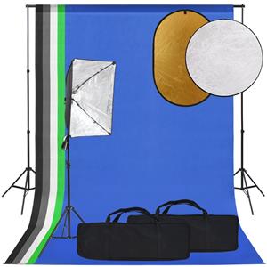 Vidaxl Fotostudio-set Mit Softbox, Hintergrund Und Reflektor