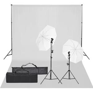 vidaXL Fotostudioset met verlichtingsset en achtergrond