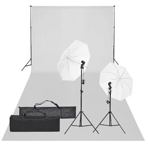 vidaXL Fotostudioset met verlichtingsset en achtergrond