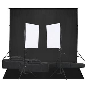 vidaXL Fotostudioset met verlichtingsset en achtergrond