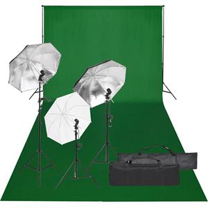 vidaXL Fotostudioset met verlichtingsset en achtergrond