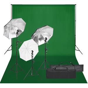 vidaXL Fotostudioset met verlichtingsset en achtergrond