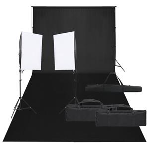 vidaXL Fotostudioset met verlichtingsset en achtergrond