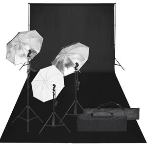 vidaXL Fotostudioset met verlichtingsset en achtergrond