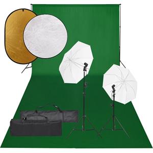 vidaXL Fotostudioset met verlichtingsset, achtergrond en reflector