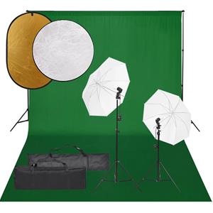 vidaXL Fotostudioset met verlichtingsset, achtergrond en reflector