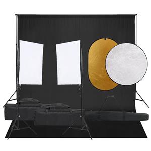 vidaXL Fotostudioset met verlichtingsset, achtergrond en reflector