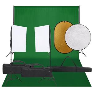 vidaXL Fotostudioset met verlichtingsset, achtergrond en reflector