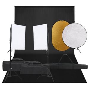 vidaXL Fotostudioset met verlichtingsset, achtergrond en reflector