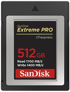 SANDISK 512GB CFexpress Type B 1700/1400MB/s Extreme Pro
