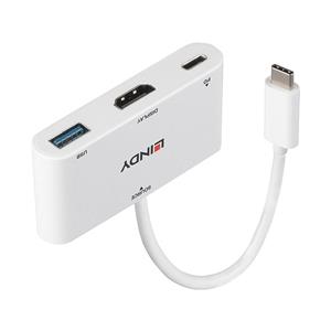 Lindy USB 3.2 Gen 1 Multiport-Hub, USB-C Stecker > USB-A + USB-C Buchse + HDMI-Buchse, USB-Hub