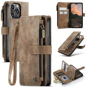 Caseme  iPhone 14 Pro - Portemonnee hoes - Bruin