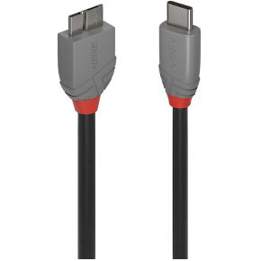 LINDY USB-kabel USB 3.2 Gen1 (USB 3.0 / USB 3.1 Gen1) USB-C stekker, USB-micro-B stekker 0.5 m Zwart 36620