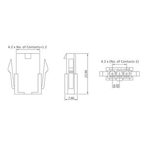 econconnect Econ connect Stiftgehäuse-Kabel Polzahl Gesamt 3 Rastermaß: 4.2mm H4CS3 Bulk