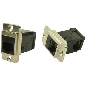Cliff RAFT METAL DUALSLIM CAT5E CSK CP30751M Adapter, inbouw Nikkel, Zwart 1 stuk(s)