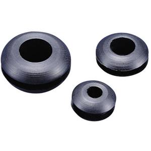TRU COMPONENTS TC-GMR0603203 Kabeldoorvoering Open Montagegat: 6 mm Klem-Ø (max.): 3 mm Plaatdikte (max.): 1.7 mm PVC Zwart 100 stuk(s)