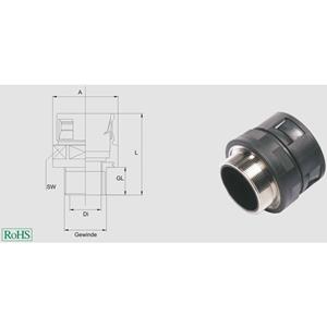 Helukabel 920234 HSSV Schlauchverschraubung Grau M32 Gerade 1St.