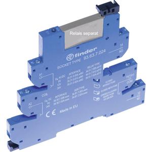 Finder 93.63.0.125 Relaissocket Met houderbeugel, Met LED, Met EMC-ontstoringsschakeling Geschikt voor serie:  serie 34  34.51,  34.81 1