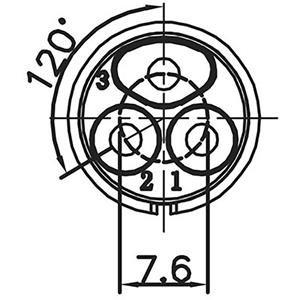 Lumberg 0252 03 Rundsteckverbinder Stecker, gerade Gesamtpolzahl: 3 1St.