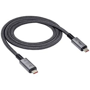 Akyga USB-kabel USB-C stekker, USB-C stekker 1.0 m Grijs AK-USB-45