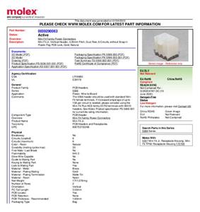 Molex Einbau-Buchsenleiste (Standard) Polzahl Gesamt 6 Rastermaß: 4.20mm 39290063 Bulk