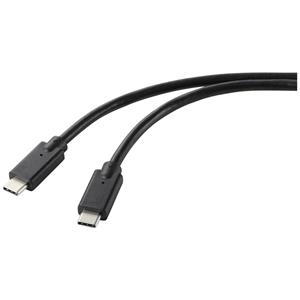 Renkforce USB-laadkabel USB 2.0 USB-C stekker, USB-C stekker 2.00 m Zwart TPE-mantel RF-5251922