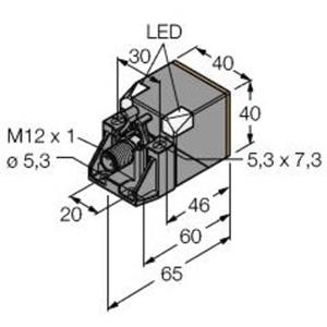 Turck Induktiver Sensor nicht bündig PNP, Schließer NI50U-QV40-AP6X2-H1141