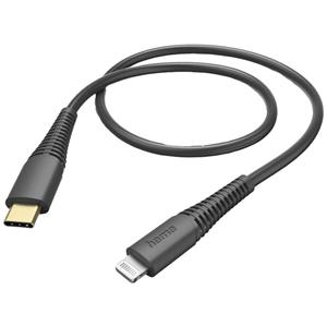 Hama USB-laadkabel USB 2.0 Apple Lightning stekker, USB-C stekker 1.5 m Zwart 00201602