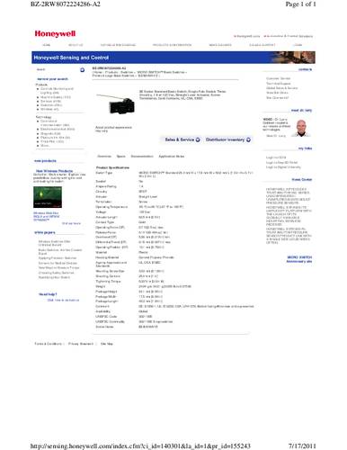 honeywellsps Honeywell SPS SCN-2623SC Schnappschalter 1St.