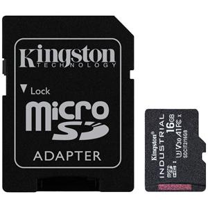 Kingston Industrial microSDHC-kaart 16 GB Class 10 UHS-I Incl. SD-adapter