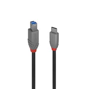 LINDY USB-kabel USB 3.2 Gen1 (USB 3.0 / USB 3.1 Gen1) USB-C stekker, USB-B stekker 2 m Zwart 36667